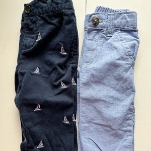 Baby boy Oxford and blue embroidered pants bundle Ralph Lauren and Gymboree